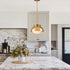 Ravenna Modern Gold Pendant Light with Milk Glass Shade 1- Light